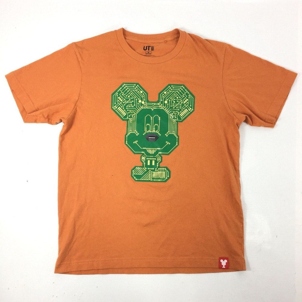 UNIQLO x Disney Orange Mickey Circuit T-shirt M